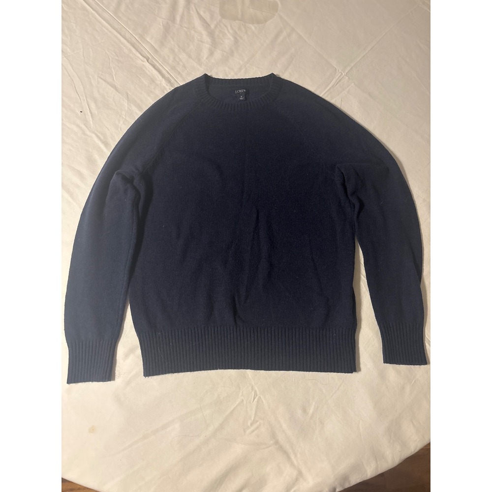 J.Crew Sweater Mens S Navy Blue Raglan Sleeve Knit Crewneck